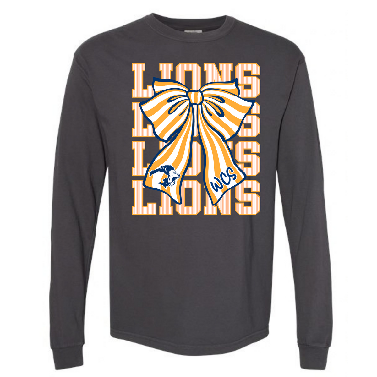 ADULT LONG SLEEVE LIONS BOW TEE