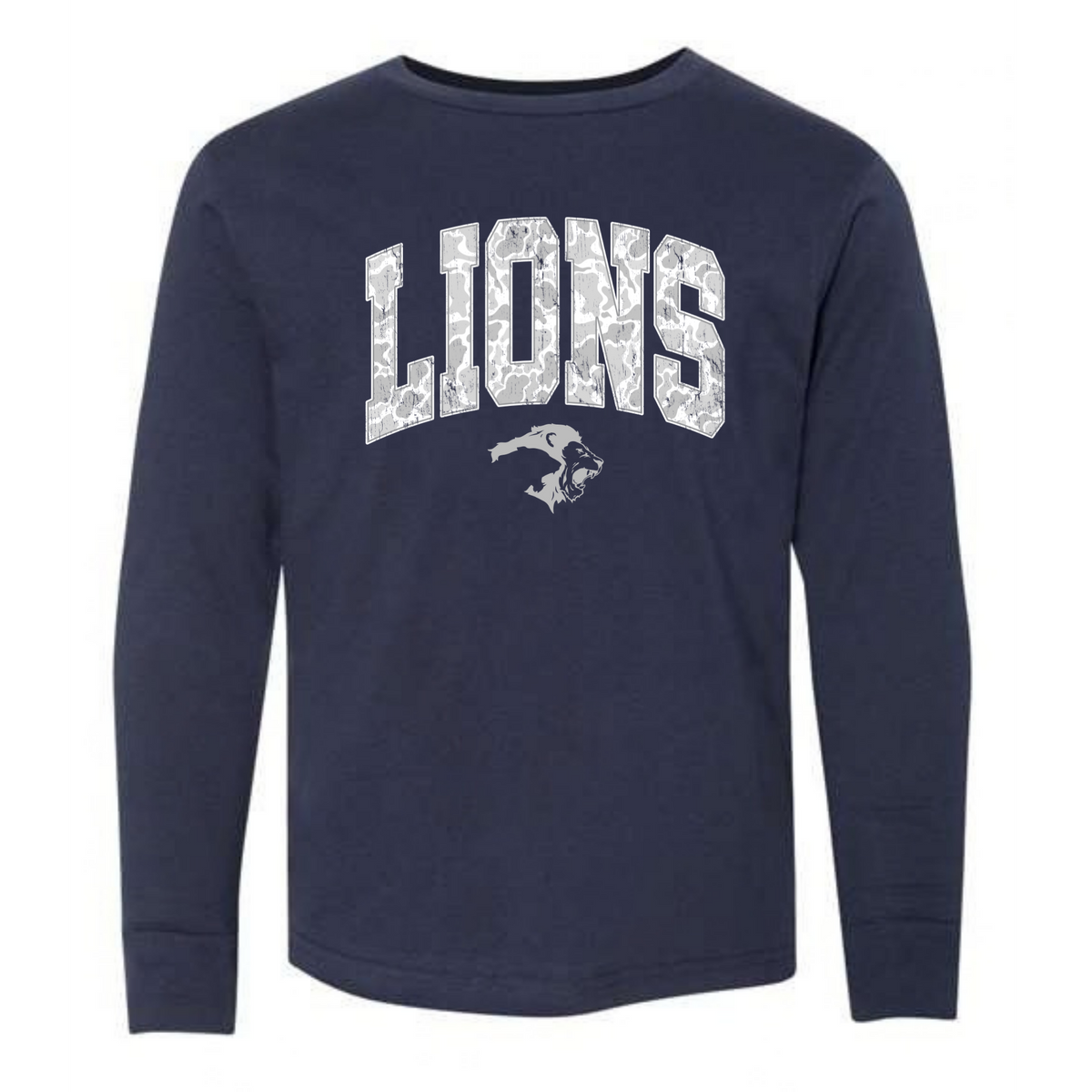 YOUTH NAVY LONG SLEEVE GREY CAMO TEE